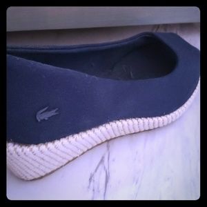 Blue Lacoste Wedges
